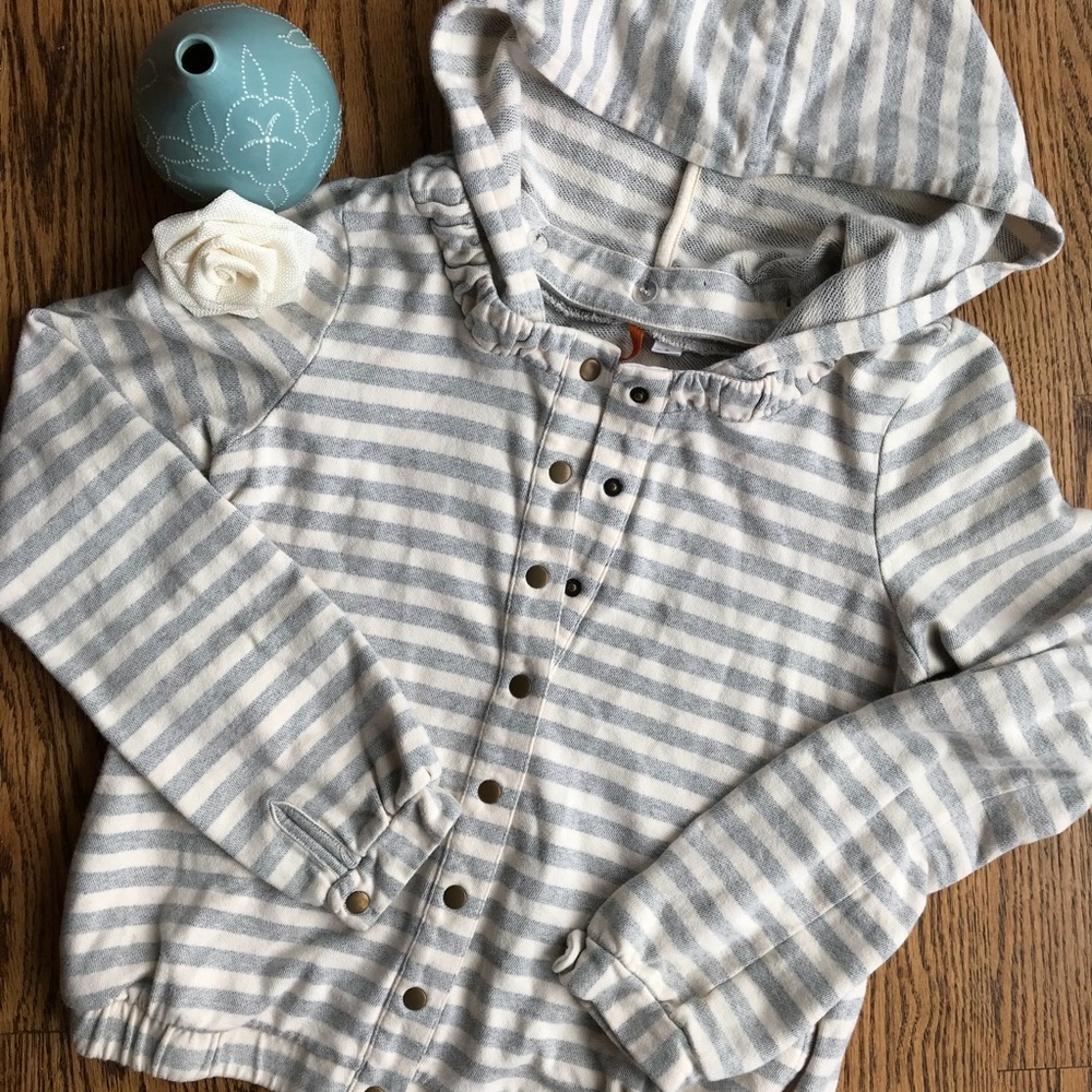 Anthropologie ‘Linear Edit’ Stripe Button Hoodie